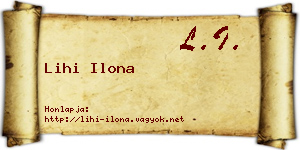 Lihi Ilona névjegykártya